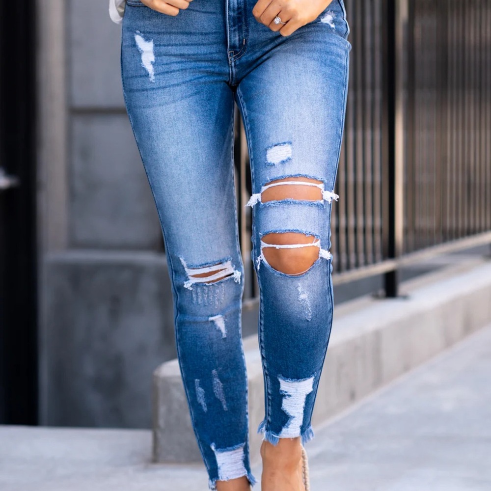 KanCan Ripped Blue Skinny Jeans 15/31